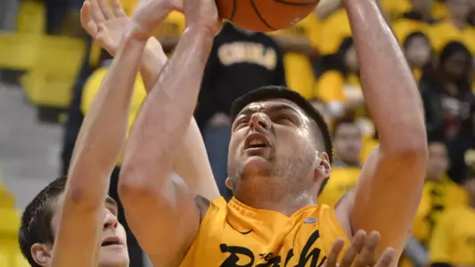 2/29/12 - Edis Dervisevic (13) the Long Beach State Men's Basketball Team.
Photo by Steven Georges/LBSU
LBSU Photo Archive
   www.StevenGeorges.com/LBSU
