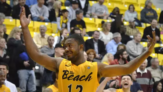 2/29/12 - Corey Jackson (12) Long Beach State Men's Basketball Team takes the court.
Photo by Steven Georges/LBSU
LBSU Photo Archive
   www.StevenGeorges.com/LBSU