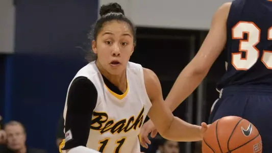3/1/12 - Hallie Meneses (11) of the Long Beach State Women's Basketball team.
Photo by Steven Georges/LBSU
LBSU Photo Archive
     www.StevenGeorges.com/LBSU