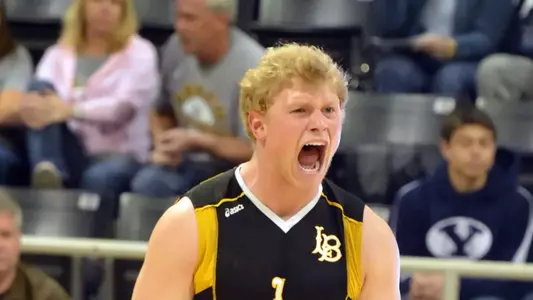 3/23/12 - Matt Silver (1) of the Long Beach State Men's Volleyball team.
Photo by Steven Georges/LBSU
LBSU Photo Archive - www.StevenGeorges.com/LBSU