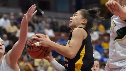 3/9/12 - Hallie Meneses (11) of the Long Beach State Women's Basketball team during the Big West Tournament against Cal Poly at Honda Center.
Photo by Steven Georges/LBSU
LBSU Photo Archive - www.StevenGeorges.com/LBSU