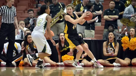 3/9/12 - Lauren Spargo (44) of the Long Beach State Women's Basketball team during the Big West Tournament against Cal Poly at Honda Center.
Photo by Steven Georges/LBSU
LBSU Photo Archive - www.StevenGeorges.com/LBSU