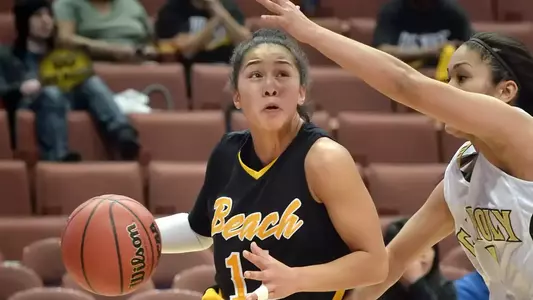 3/9/12 - Hallie Meneses (11) of the Long Beach State Women's Basketball team during the Big West Tournament against Cal Poly at Honda Center.
Photo by Steven Georges/LBSU
LBSU Photo Archive - www.StevenGeorges.com/LBSU