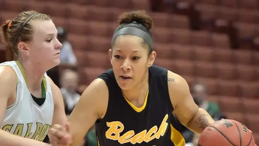 3/9/12 - Tipesa Moorer (33) of the Long Beach State Women's Basketball team during the Big West Tournament against Cal Poly at Honda Center.
Photo by Steven Georges/LBSU
LBSU Photo Archive - www.StevenGeorges.com/LBSU