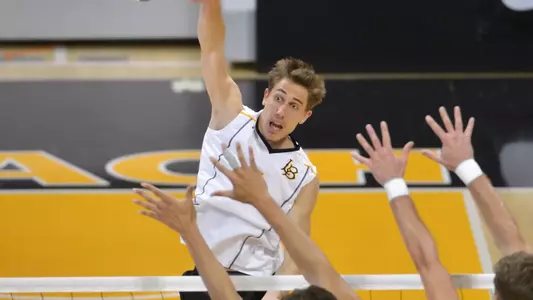 Sophomore Taylor Crabb matched his career high with 20 kills in a 3-1 victory at No. 14 Hawaii on Saturday.