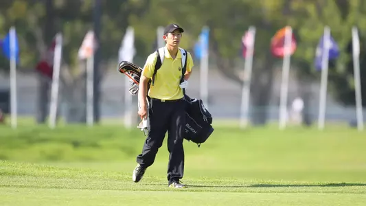 Phillip Chian at the 2012 NCAA Men's Golf Championship at Riviera Country Club in Pacific Palisades.  (Photo by Darryl Oumi/LBSU)