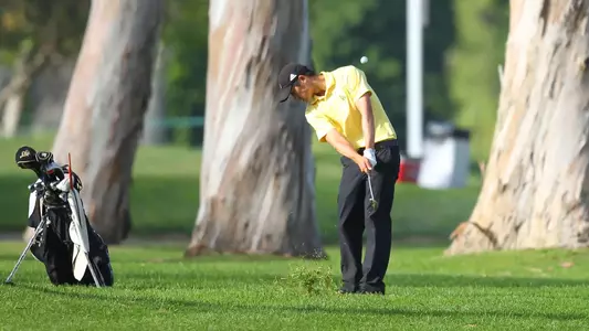 Phillip Chian at the 2012 NCAA Men's Golf Championship at Riviera Country Club in Pacific Palisades.  (Photo by Darryl Oumi/LBSU)