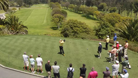 Phillip Chian at the 2012 NCAA Men's Golf Championship at Riviera Country Club in Pacific Palisades.  (Photo by Darryl Oumi/LBSU)