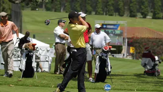 Phillip Chian at the 2012 NCAA Men's Golf Championship at Riviera Country Club in Pacific Palisades.  (Photo by Darryl Oumi/LBSU)