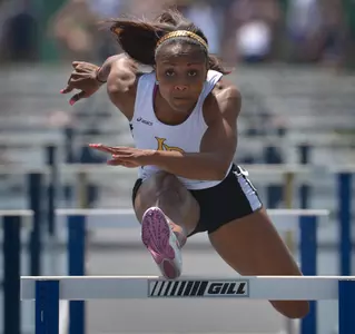Phylicia Johnson is in second place after the first day of the heptathlon at the Big West Championships.