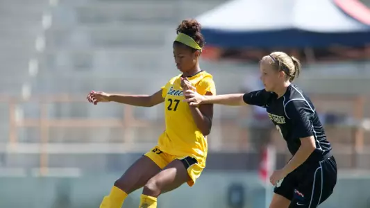 Renee Mendiola in the Under Armour Invitational match against Army at Titan Stadium, Sun., Sept. 16, 2012.