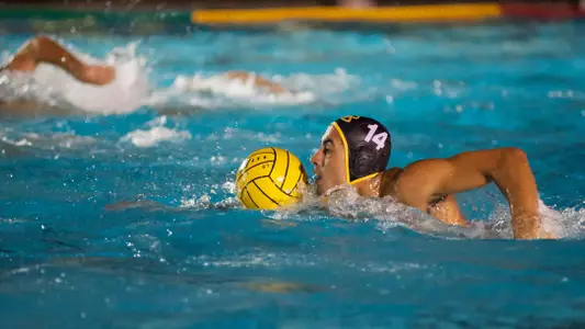 Nick Rascon in the non-conference Water Polo match against Navy at the 49er Campus pool, Thurs, Sept., 27, 2012.