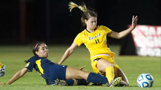Jenny Soza - Michigan vs. Long Beach State at George Allen Field, Long Beach, Calif. Sept. 2, 2012. (Photo by John Fajardo/LBSU).