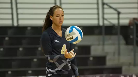 Libby Fontanilla in the Mizuno Invitational match against Wisconsin at the Walter Pyramid, Sat., Sept. 1, 2012