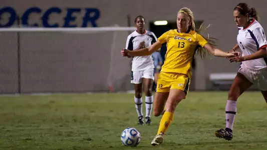 Freshman Hannah Sanders scored her first career goal in a 2-1 loss at Cal State Fullerton.