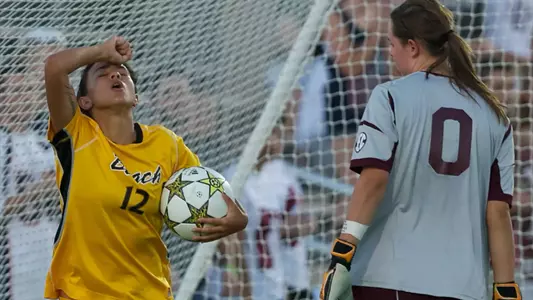 Senior Nadia Link led the 49ers with four shots, two on goal against Texas A&M on Friday. (Photo by John Fajardo/LBSU)