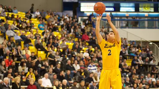 Peter Pappageorge in the Big West Conference match against Hawaii at the Walter Pyramid, Long Beach, Calif., Sat., Jan. 12, 2013.