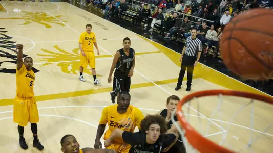 Mike Caffey in the Big West Conference match against Hawaii at the Walter Pyramid, Long Beach, Calif., Sat., Jan. 12, 2013.
