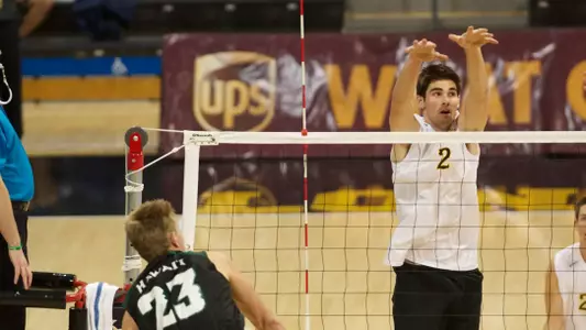 Jeff Ornee in the Mountain Pacific Sports Federation volleyball match against University of Hawaii at the Walter Pyramid, Long Beach, Calif., Sat., Jan. 19, 2013