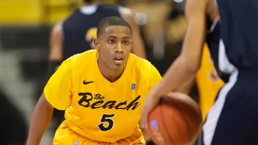 Mike Caffey in the Big West Conference basketball match against UC Irvine at the Walter Pyramid, Long Beach, Calif., Sat., Jan. 26, 2013.
