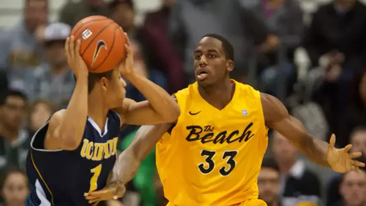Nick Shepherd in the Big West Conference basketball match against UC Irvine at the Walter Pyramid, Long Beach, Calif., Sat., Jan. 26, 2013.
