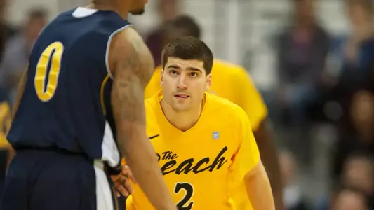 Peter Pappageorge in the Big West Conference basketball match against UC Irvine at the Walter Pyramid, Long Beach, Calif., Sat., Jan. 26, 2013.
