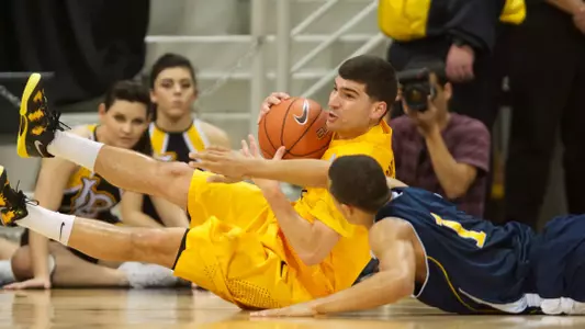 Peter Pappageorge in the Big West Conference basketball match against UC Irvine at the Walter Pyramid, Long Beach, Calif., Sat., Jan. 26, 2013