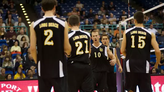 Dalton Ammerman in the MPSF Men's Volleyball match against U.C. Irvine at the Bren Events Center, Irvine, Calif., Fri., Jan. 25, 2013.