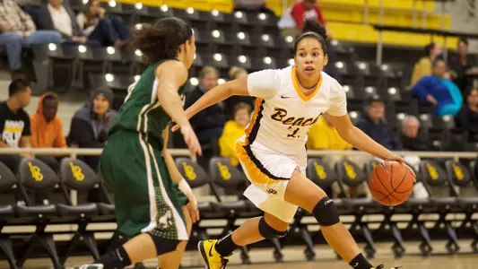 Bianka Balthazar in the Big West Conference match against Cal Poly at the Walter Pyramid, Thursday, Jan. 3, 2013