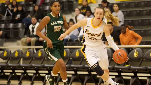 Mary Ochiltree in the Big West Conference match against Cal Poly at the Walter Pyramid, Thursday, Jan. 3, 2013