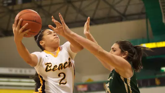 Bianka Balthazar in the Big West Conference match against Cal Poly at the Walter Pyramid, Thursday, Jan. 3, 2013