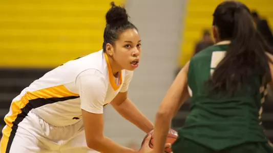 Bianka Balthazar in the Big West Conference match against Cal Poly at the Walter Pyramid, Thursday, Jan. 3, 2013