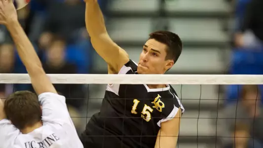 Colten Echave in the MPSF Men's Volleyball match against UC Irvine at the Bren Events Center, Irvine, Calif., Fri., Jan. 25, 2013.
