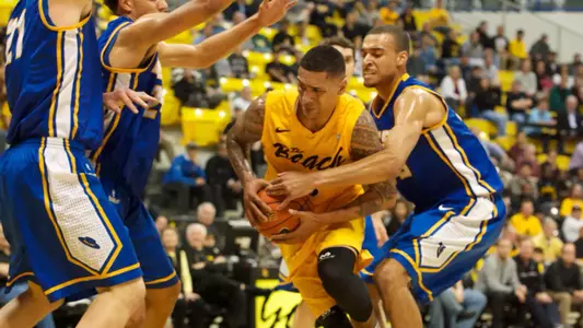 Keala King in the Big West Conference match against U.C. Santa Barbara in the Walter Pyramid, Wed., Jan. 30, 2013
