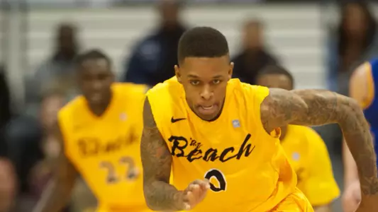 Kris Gulley in the Big West Conference match against U.C. Santa Barbara in the Walter Pyramid, Wed., Jan. 30, 2013