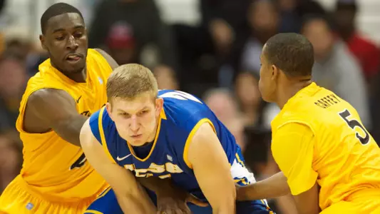 Tony Freeland and Mike Caffey in the Big West Conference match against U.C. Santa Barbara in the Walter Pyramid, Wed., Jan. 30, 2013
