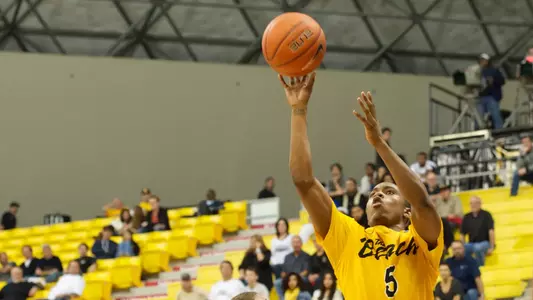 Mike Caffey in the Big West Conference match against U.C. Santa Barbara in the Walter Pyramid, Wed., Jan. 30, 2013