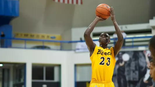 Deng Deng in the Big West Conference match against Northridge at the Walter Pyramid, Long Beach, Calif., Wed., Jan. 9, 2013.