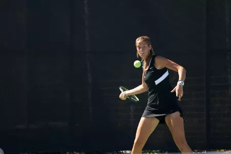 Freshman Julie Gerard is one of three Beach Tennis players moving on in the winner's bracket of the ITA West Regional.