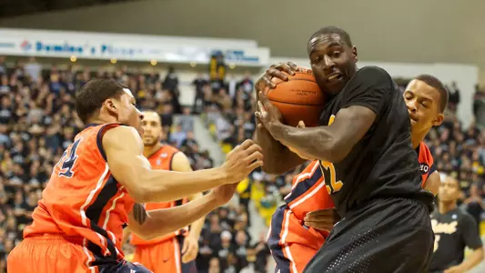 Tony Freeland in the Big West Conference match against Fullerton at the Walter Pyramid, Long Beach, Calif., Wed., Feb. 13, 2013.