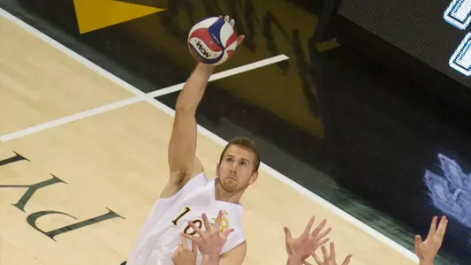 Dalton Ammerman in the MPSF Conference match against Pacific at the Walter Pyramid, Long Beach, Calif., Fri., Feb. 15, 2013