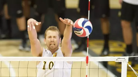 Dalton Ammerman in the MPSF Conference match against Pacific at the Walter Pyramid, Long Beach, Calif., Fri., Feb. 15, 2013