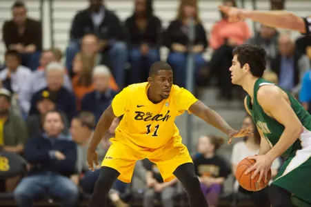 James Ennis in the Big West Conference match against Cal Poly at the Walter Pyramid, Long Beach, Calif., Sat., Feb. 2, 2013.
