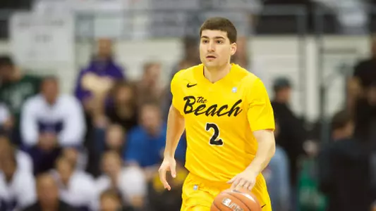 Peter Pappageorge in the Big West Conference match against Cal Poly at the Walter Pyramid, Long Beach, Calif., Sat., Feb. 2, 2013.