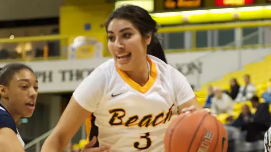 Sophomore Alex Sanchez scored a game-high 18 points, but the 49ers fell at UC Irvine, 65-57.