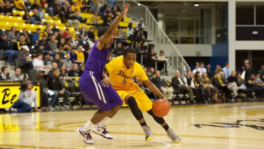 Mike Caffey in the Ramada Worldwide Bracketbuster game against Stephen F Austin at the Walter Pyramid, Long Beach, Calif., Fri., Feb. 22, 2013.