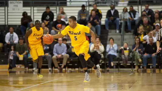 Mike Caffey in the Ramada Worldwide Bracketbuster game against Stephen F Austin at the Walter Pyramid, Long Beach, Calif., Fri., Feb. 22, 2013.