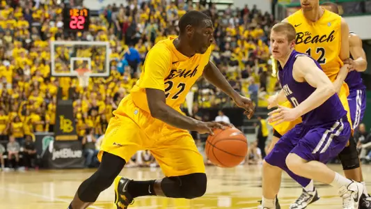 Tony Freeland in the Ramada Worldwide Bracketbuster game against Stephen F Austin at the Walter Pyramid, Long Beach, Calif., Fri., Feb. 22, 2013.