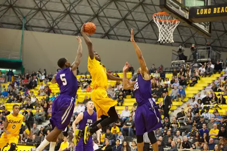 James Ennis in the Ramada Worldwide Bracketbuster game against Stephen F Austin at the Walter Pyramid, Long Beach, Calif., Fri., Feb. 22, 2013.
