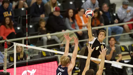 Taylor Crabb in the MPSF Conference match against Pepperdine at the Walter Pyramid, Long Beach, Calif., Wed., Feb. 6, 2013.
